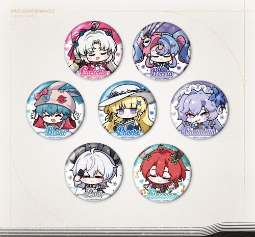 鳴潮のステッカー風キャラクター表情を使用したミニ缶バッジセット